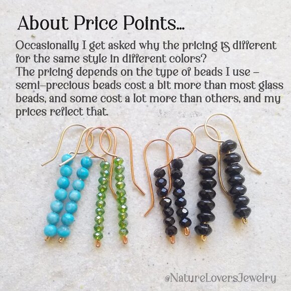 Aqua Larimar ~ Beaded Stick Earrings! Coastal Cowgirl Boho Chic Girlie Trending - Picture 9 of 9